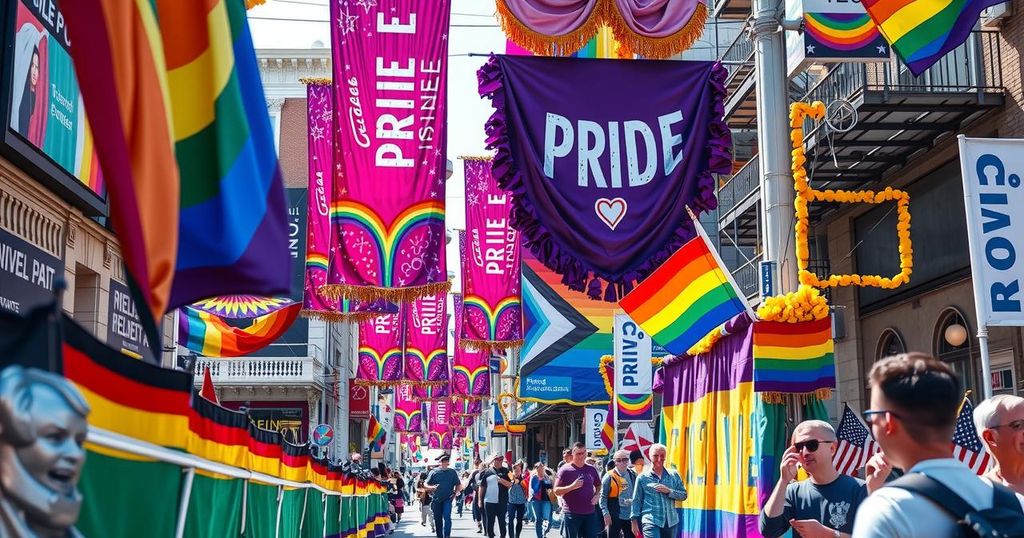 Parade symbolizing diversity and pride in Sassari, with vibrant colors and joyful decorations.
